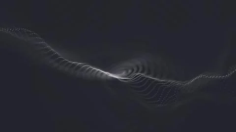 Abstract polygonal space low poly dark background with connecting dots and li Stock Illustration