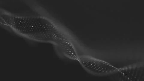 Abstract polygonal space low poly dark background with connecting dots and li Stock Illustration