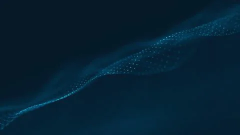 Abstract polygonal space low poly dark background with connecting dots and li Stock Illustration