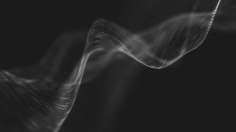 Abstract polygonal space low poly dark background with connecting dots and li Stock Illustration