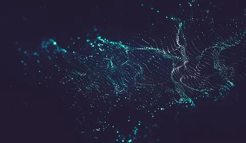 Abstract polygonal space low poly dark background with connecting dots and li Stock Illustration