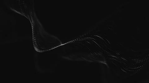 Abstract polygonal space low poly dark background with connecting dots and li Stock Illustration