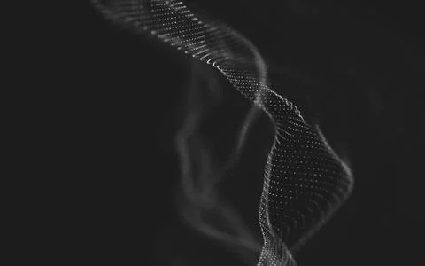 Abstract polygonal space low poly dark background with connecting dots and li Stock Illustration