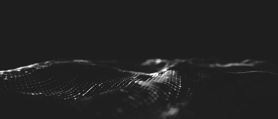 Abstract polygonal space low poly dark background with connecting dots and li Illustrazione stock