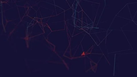 Abstract polygonal space low poly dark background with connecting dots and li Stock-Illustration