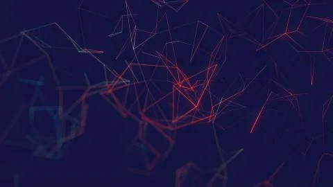 Abstract polygonal space low poly dark background with connecting dots and li Stock Illustration