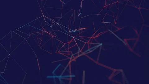 Abstract polygonal space low poly dark background with connecting dots and lines Stock Illustration