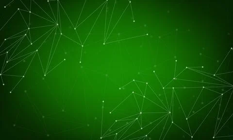Abstract polygonal space low poly dark background with connecting dots and li Illustrazione stock