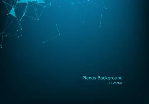 Abstract polygonal space low poly dark background with connecting dots and li Stock Illustration