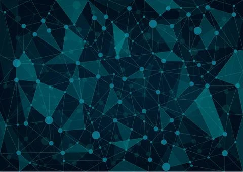 Abstract Polygonal Space Low Poly Connecting Dot and Lines, Vector Illustrati Stock Illustration