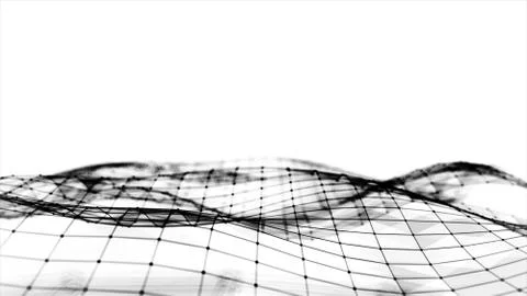 Abstract polygonal space low poly white background with connecting dots and l Stock Photos