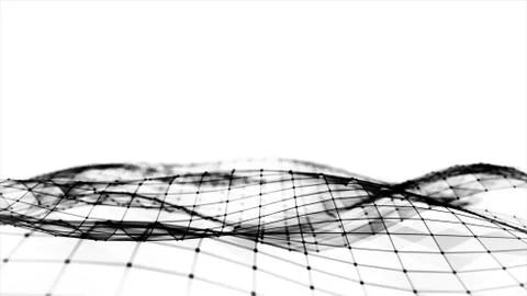 Abstract polygonal space low poly white background with connecting dots and l Stock Photos