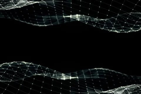 Abstract polygonal space low poly black and white background with connecting  스톡 사진