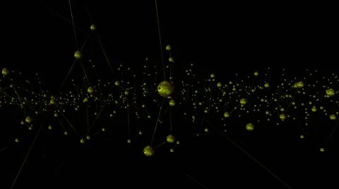 Abstract polygonal space low poly dark background with connecting dots and lines Stock Photos