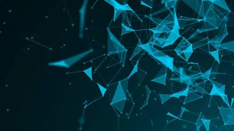 Abstract polygonal space low poly with connection lines and dots Abstract ... Foto stock