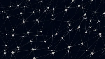 Abstract polygonal space poly dark background with connecting dots and lines. Stock Footage 86013358