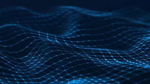 Abstract polygonal space. Wave with connecting dots and lines. Stock Footage 155406665