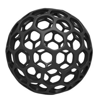 Abstract polygonal sphere of information, 3d sign, geometry element Stock Illustration