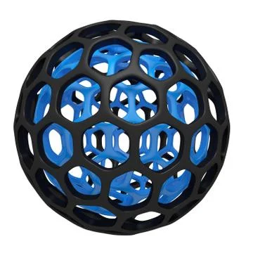 Abstract polygonal sphere of information, 3d sign, geometry element Stock Illustration