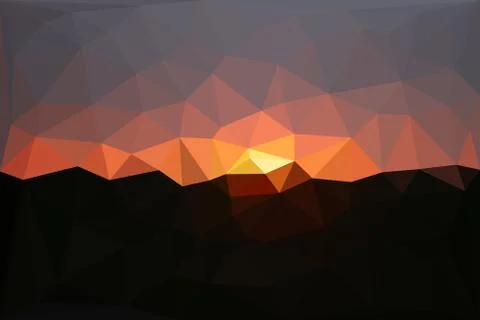Abstract polygonal sunset background Illustrazione stock