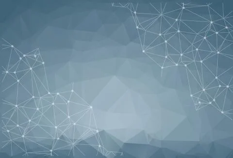 Abstract polygonal surface background. Low poly mesh design with connecting d Stock Illustration