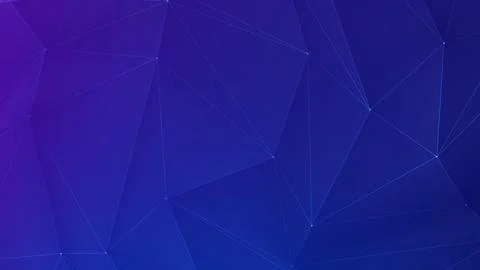 Abstract polygonal technology Loop dark blue background with connecting dots Stock Illustration