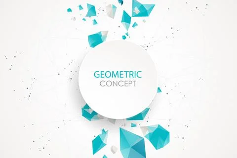 Abstract polygonal vector background with connecting dots and lines. Explode  Illustrazione stock