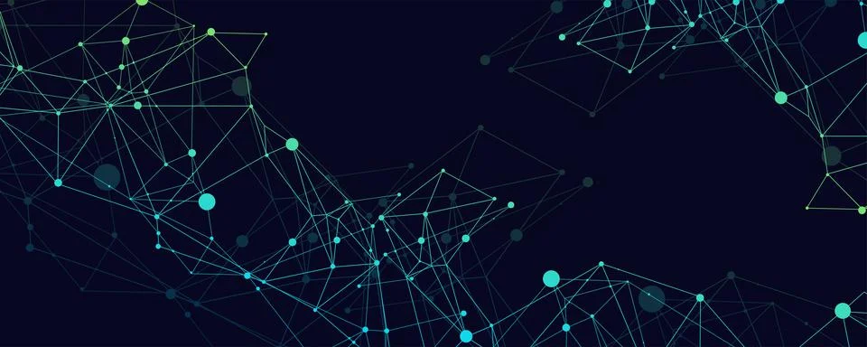 Abstract polygonal vector background with connecting dots and lines. Digital  Stock Illustration