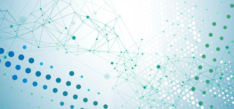 Abstract polygonal vector background with connecting dots and lines. Digital  Stock Illustration