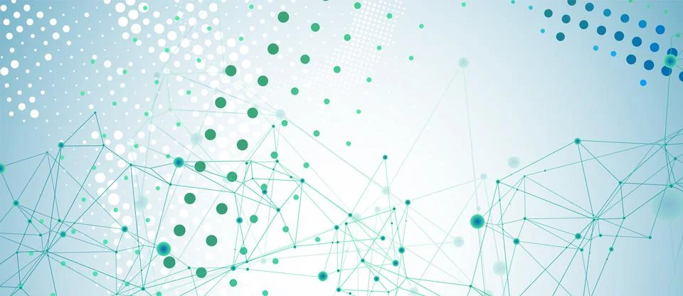 Abstract polygonal vector background with connecting dots and lines. Digital  Illustrazione stock