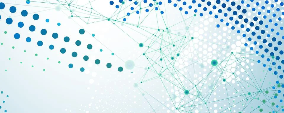 Abstract polygonal vector background with connecting dots and lines. Digital  Stock Illustration