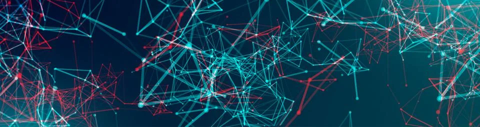 Abstract polygonal vector background with connecting dots and lines. Digital  Stock Illustration