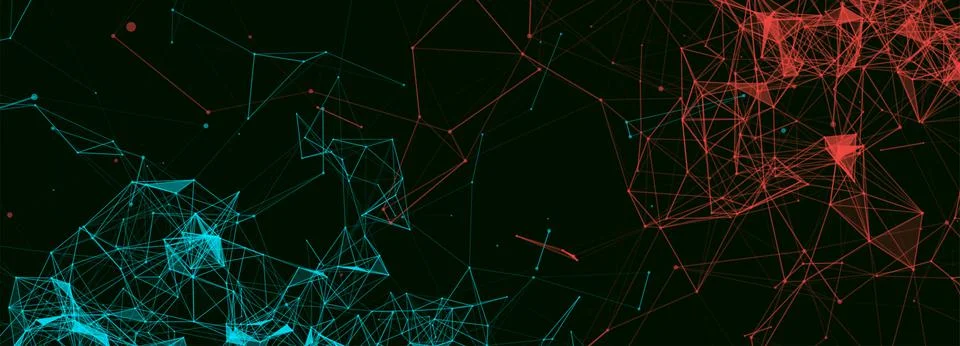 Abstract polygonal vector background with connecting dots and lines. Digital  Stock Illustration