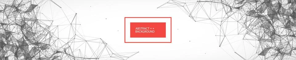 Abstract polygonal vector background with connecting dots and lines. Digital  Stock Illustration