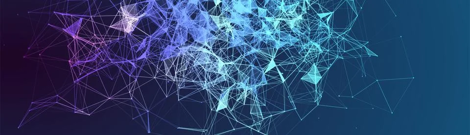 Abstract polygonal vector background with connecting dots and lines. Digital  Stock Illustration