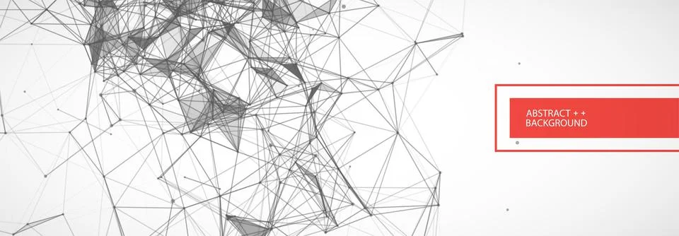 Abstract polygonal vector background with connecting dots and lines. Digital  Illustrazione stock