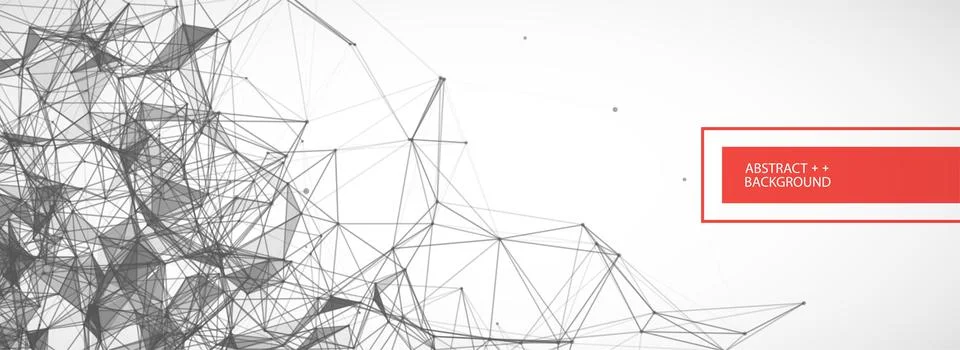 Abstract polygonal vector background with connecting dots and lines. Digital  Illustrazione stock