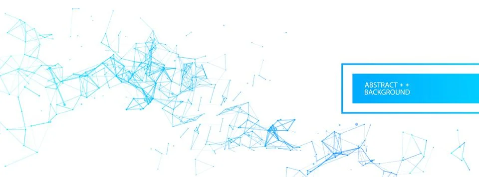 Abstract polygonal vector background with connecting dots and lines. Digital  Stock Illustration