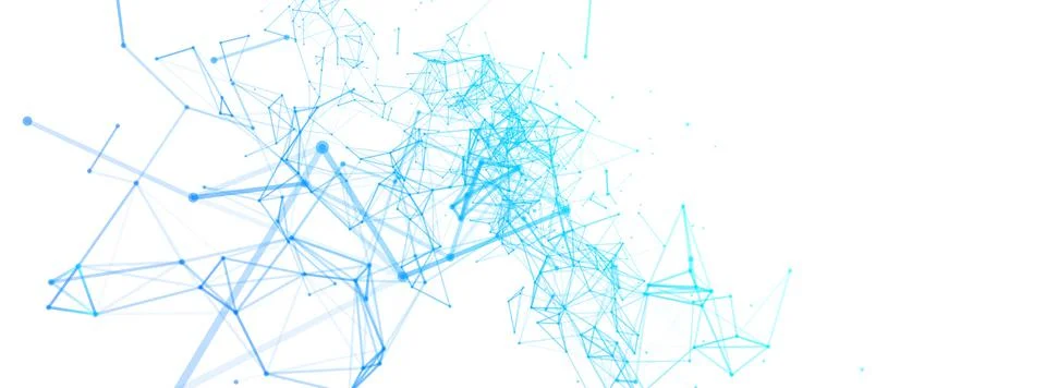 Abstract polygonal vector background with connecting dots and lines. Digital  Stock Illustration