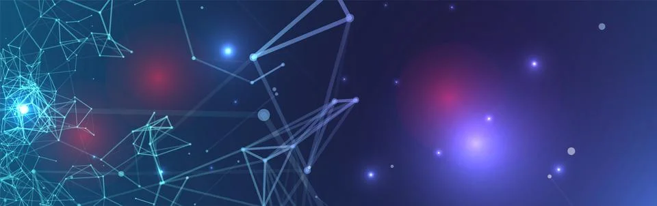 Abstract polygonal vector background with connecting dots and lines. Digital  Stock Illustration