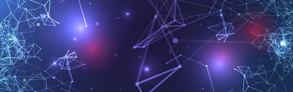 Abstract polygonal vector background with connecting dots and lines. Digital  Stock Illustration