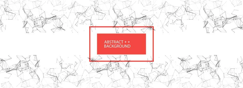Abstract polygonal vector background with connecting dots and lines. Digital  イラスト素材