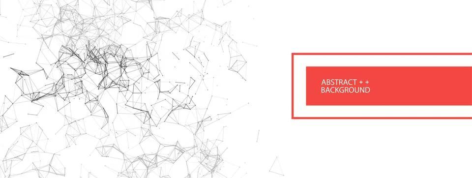 Abstract polygonal vector background with connecting dots and lines. Digital  Stock Illustration