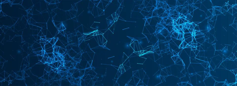 Abstract polygonal vector background with connecting dots and lines. Digital  Illustrazione stock