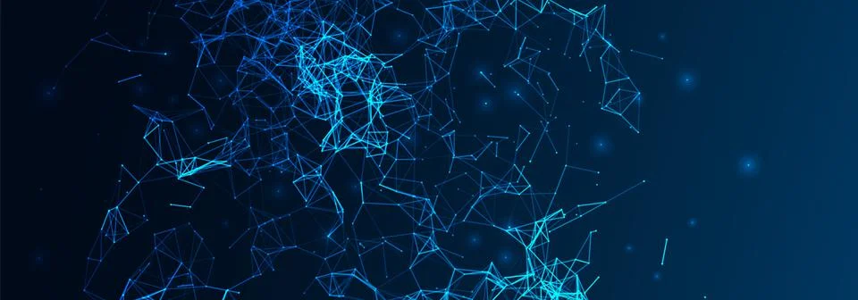 Abstract polygonal vector background with connecting dots and lines. Digital  Illustrazione stock