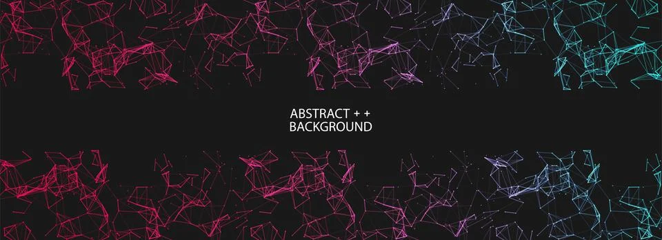Abstract polygonal vector background with connecting dots and lines. Digital  Stock Illustration