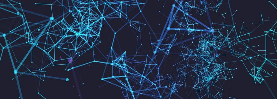 Abstract polygonal vector background with connecting dots and lines. Digital  Illustrazione stock