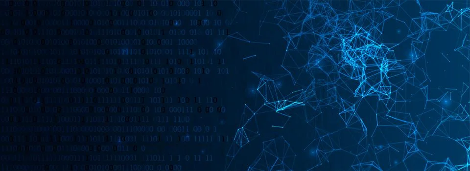 Abstract polygonal vector background with connecting dots and lines. Digital  Stock Illustration