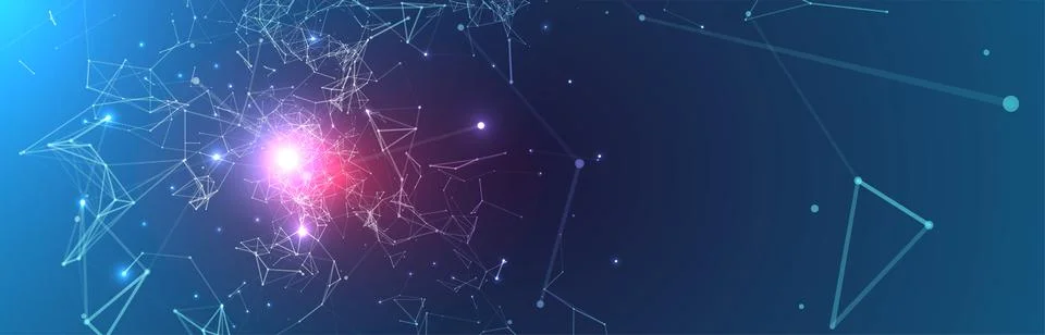 Abstract polygonal vector background with connecting dots and lines. Digital  Stock Illustration
