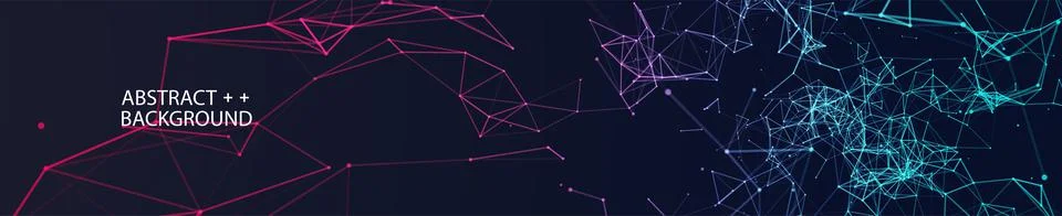 Abstract polygonal vector background with connecting dots and lines. Digital  Stock Illustration